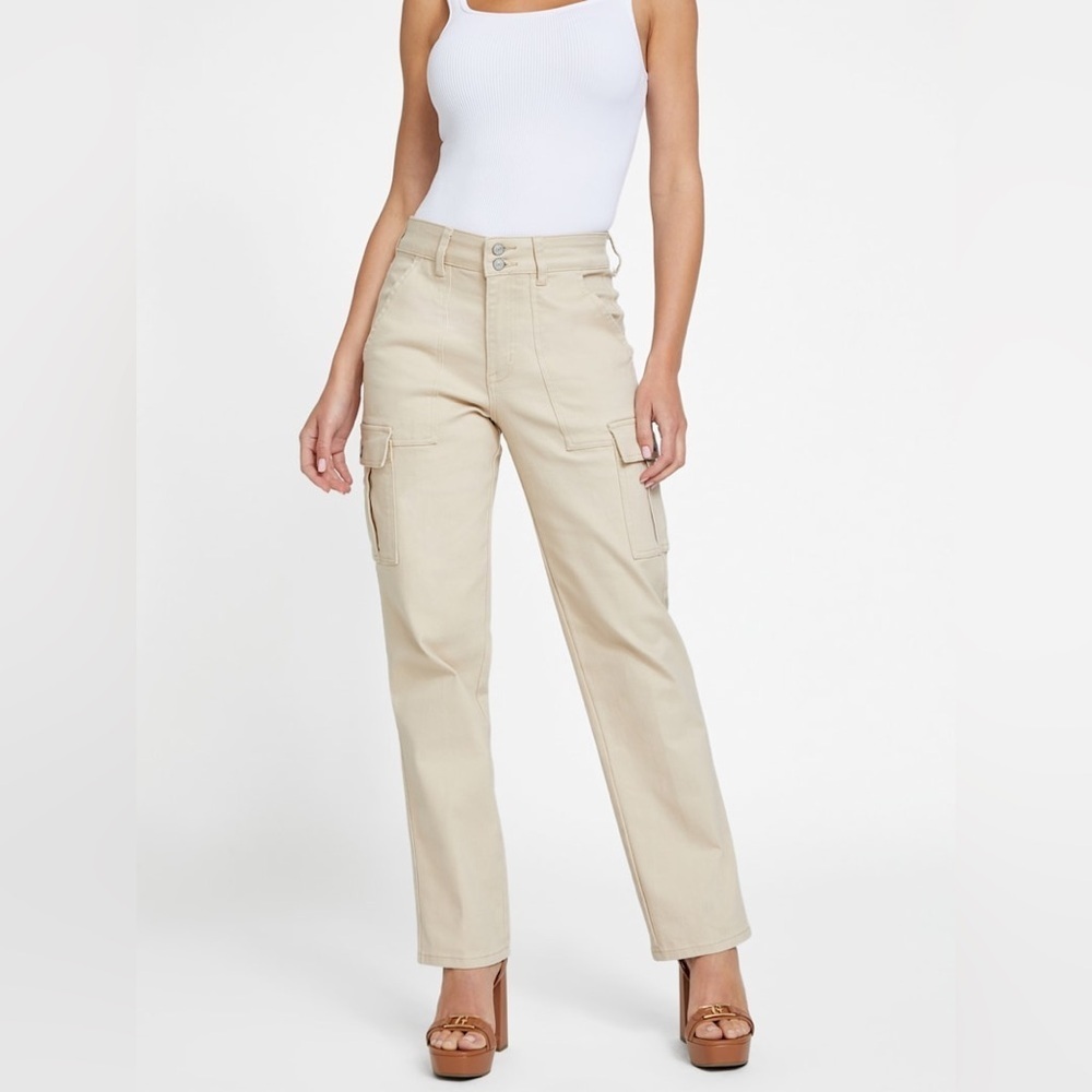 New Guess Women's Hailey High-Rise Cargo Jeans SZ 32